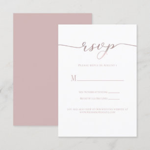 R.S.V.P. Hochzeitsantwort Beilagekarte Rosa Schrif Einladung