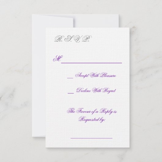 R.S.V.P. RSVP KARTE (Vorderseite)