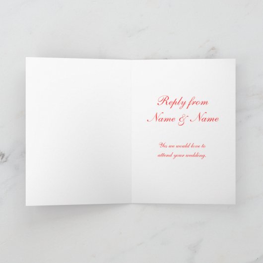 R.S.V.P, UAWG, Hochzeitsbestätigungskarte mit R Einladung (Innenseite)