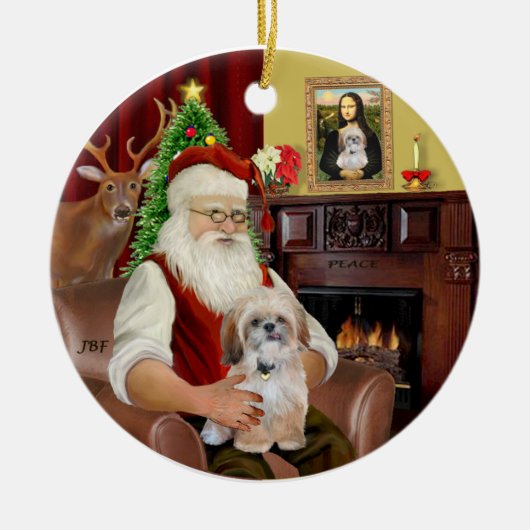 R-Santa-Shih Tzu (P) Keramikornament (Vorne)