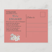 R Silk & Pearls Verlobung Einladung Postkarte (Rückseite)