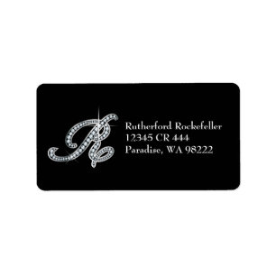 R-Skript-Label "Diamant Bling" Adressaufkleber