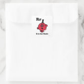 R steht für Rüpel Quadratischer Aufkleber (Tasche)