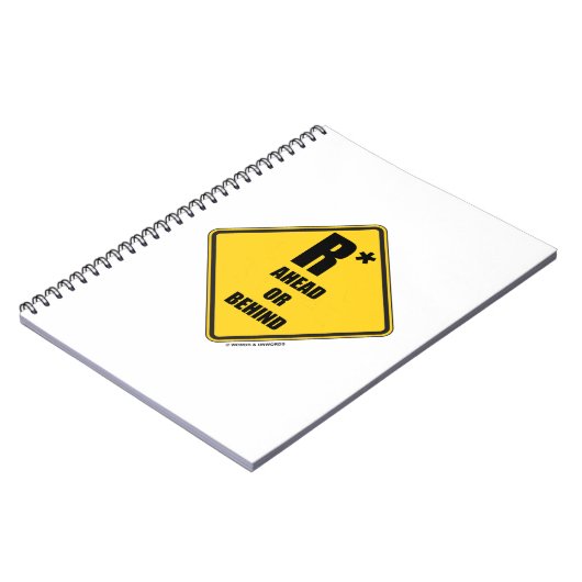 R-Sterne-Warnschild nach vorne oder hinten Notizblock (Linke Seite)