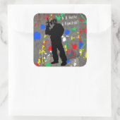 R U Bereit 4 Paintball? Quadratischer Aufkleber (Tasche)