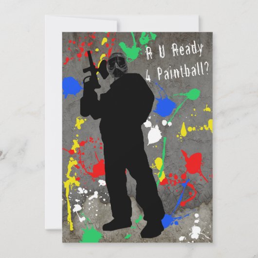 R U bereiten Paintball 4 vor? Einladung (Vorderseite)