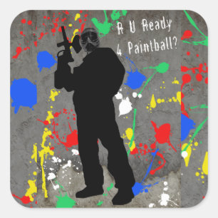 R U bereiten Paintball 4 vor? Quadratischer Aufkleber