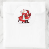 r und mrs claus runder aufkleber (Tasche)