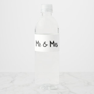 r und mrs personalisiert Hochzeit Weißwasserflasch Wasserflaschenetikett