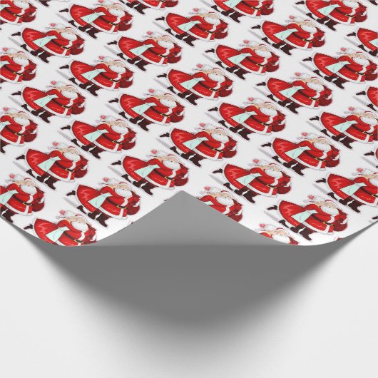 r und mrs santa claus geschenkpapier (Ecke)