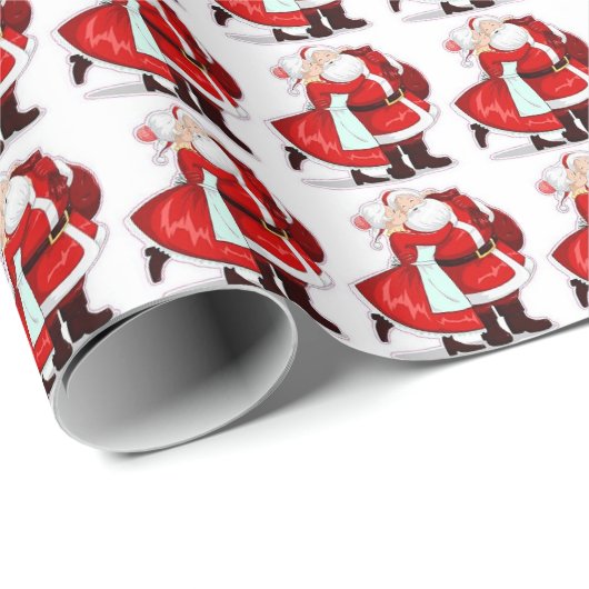 r und mrs santa claus geschenkpapier (Rolleneckpunkt)