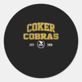 R Uni Cobras Arch Retro für Männer Frauen Runder Aufkleber (Vorderseite)