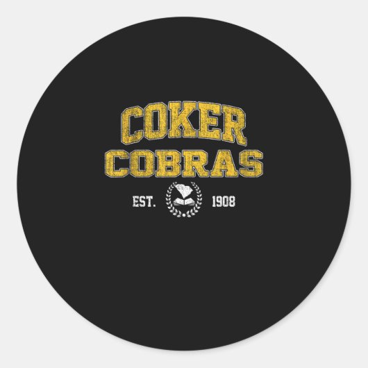 R Uni Cobras Arch Retro für Männer Frauen Runder Aufkleber (Vorderseite)