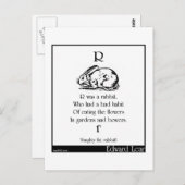 R war ein Kaninchen, Postkarte (Vorne/Hinten)