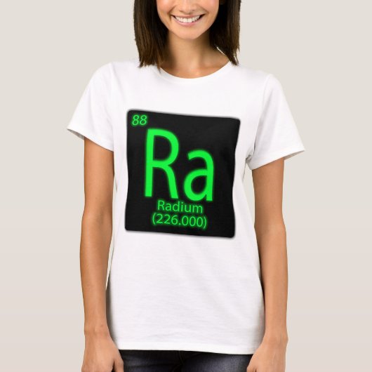 Ra Radium leuchtet im Dunkeln. Radium wird wie T-Shirt (Vorderseite)