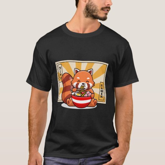 Ra Red Panda Kawaii Anime Japanese Food N T-Shirt (Vorderseite)