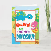 Raawa einige Lieben Sie Dionsaur Valentine Kinder Karte (Vorderseite)