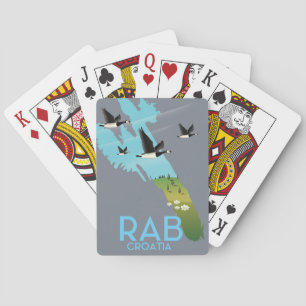 Rab Coratia Landkarte im Vintage-Stil Spielkarten