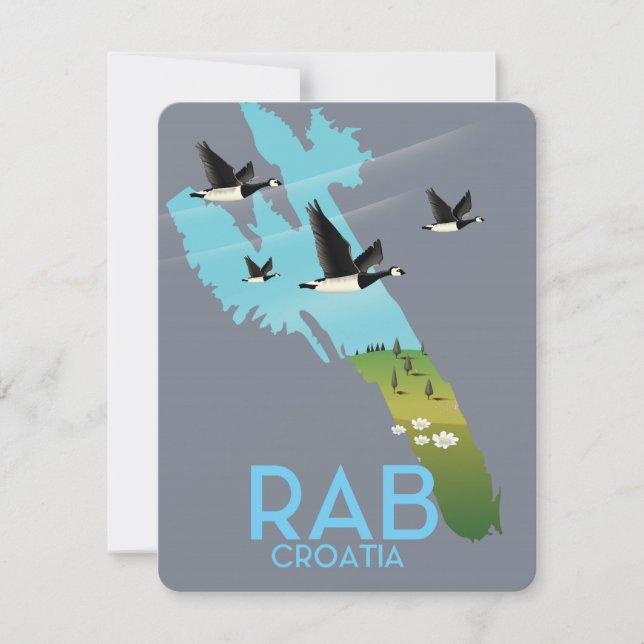 Rab Coratia Vintage Stilkarte (Vorderseite)