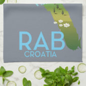 Rab Coratia Vintage Stilkarte Geschirrtuch (Gefaltet)