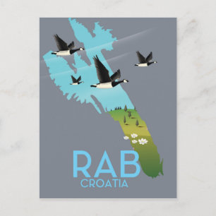 Rab Coratia Vintage Stilkarte Postkarte