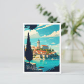 Rab Island Croatia Vintage-Illustration Postkarte (Stehend Vorderseite)