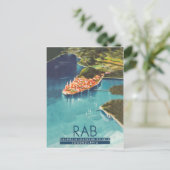 Rab Island, Dalmatien, Kroatien, Vintage Reiseplak Postkarte (Stehend Vorderseite)