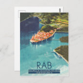 Rab Island, Dalmatien, Kroatien, Vintage Reiseplak Postkarte (Vorne/Hinten)
