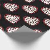 RAB Kirschen Leopard Print Heart Rockabilly Geschenkpapier (Ecke)