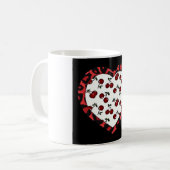 RAB Kirschen Leopard Print Heart Rockabilly Kaffeetasse (Vorderseite Links)