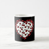 RAB Kirschen Leopard Print Heart Rockabilly Kaffeetasse (Mittel)