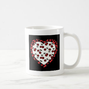RAB Kirschen Leopard Print Heart Rockabilly Kaffeetasse