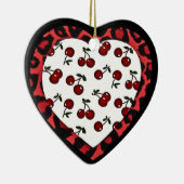 RAB Kirschen Leopard Print Heart Rockabilly Keramikornament (Rechts)