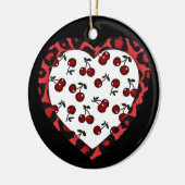 RAB Kirschen Leopard Print Heart Rockabilly Keramikornament (Links)
