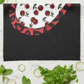 RAB Kirschen Leopard Print Heart Rockabilly Küchentuch (Gefaltet)