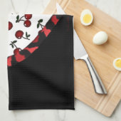 RAB Kirschen Leopard Print Heart Rockabilly Küchentuch (Viertel Falte)