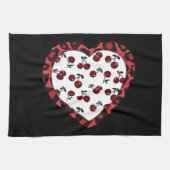 RAB Kirschen Leopard Print Heart Rockabilly Küchentuch (Horizontal)