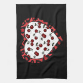 RAB Kirschen Leopard Print Heart Rockabilly Küchentuch (Vertikal)