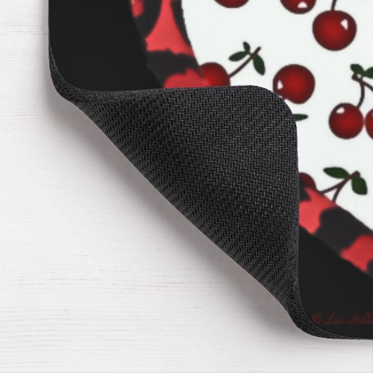 RAB Kirschen Leopard Print Heart Rockabilly Mousepad (Ecke)