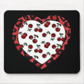 RAB Kirschen Leopard Print Heart Rockabilly Mousepad (Vorne)