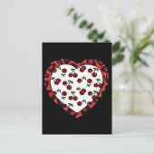RAB Kirschen Leopard Print Heart Rockabilly Postkarte (Stehend Vorderseite)