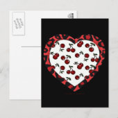RAB Kirschen Leopard Print Heart Rockabilly Postkarte (Vorne/Hinten)