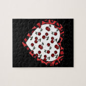 RAB Kirschen Leopard Print Heart Rockabilly Puzzle (Horizontal)
