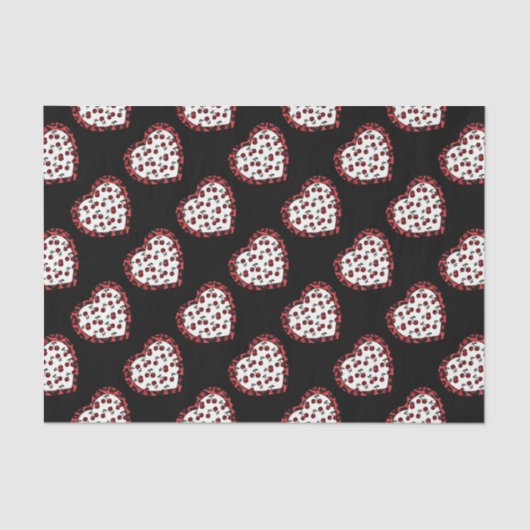 RAB Kirschen Leopard Print Heart Rockabilly Seidenpapier (Vorderseite)