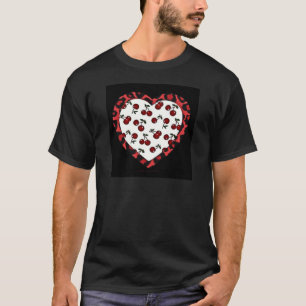 RAB Kirschen Leopard Print Heart Rockabilly T-Shirt