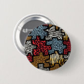 RAB Rockabilly Animal Print Puzzle Button (Vorne & Hinten)