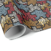 RAB Rockabilly Animal Print Puzzle Geschenkpapier (Rolleneckpunkt)