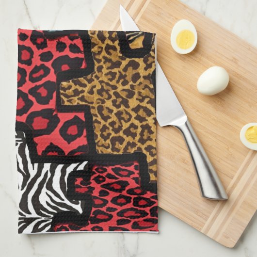 RAB Rockabilly Animal Print Puzzle Geschirrtuch (Viertel Falte)