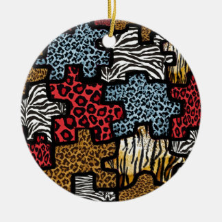 RAB Rockabilly Animal Print Puzzle Keramikornament
