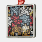 RAB Rockabilly Animal Print Puzzle Ornament Aus Metall (Links)